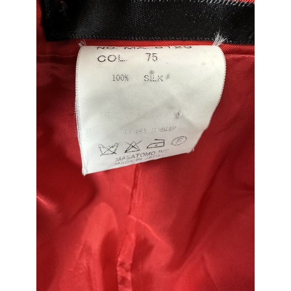 Masatomo Pure Silk Vibrant Red Mens Toggle Blazer Japan Size XL - Picture 6 of 9